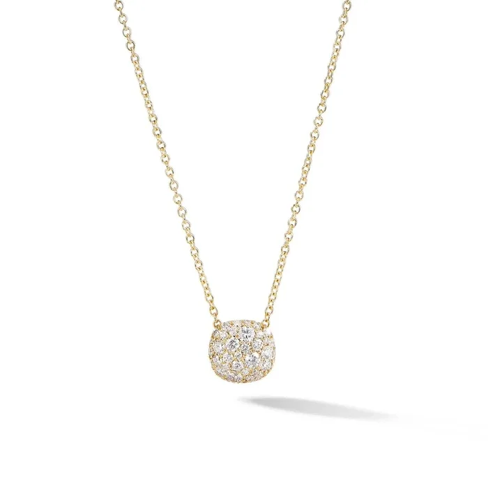 DAVID YURMAN Cushion Pendant Necklace in 18K Yellow Gold with Diamonds, 8mm