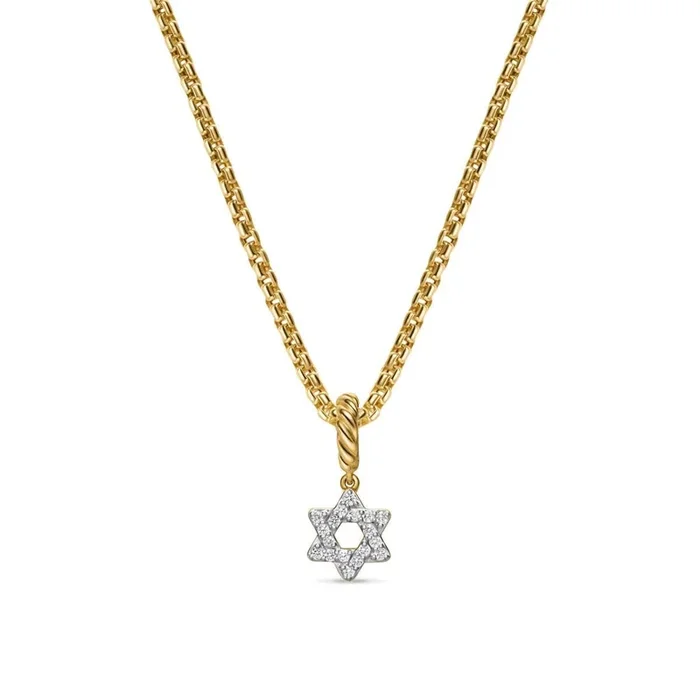 DAVID YURMAN Micro Pavé Star of David Amulet in 18K Yellow Gold with Diamonds, 7.4mm