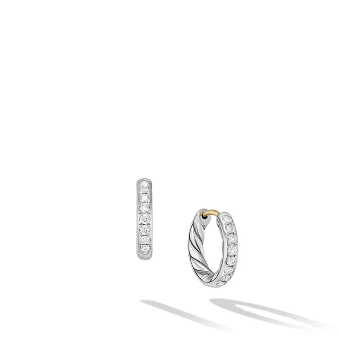 DAVID YURMAN Pavé Huggie Hoop Earrings