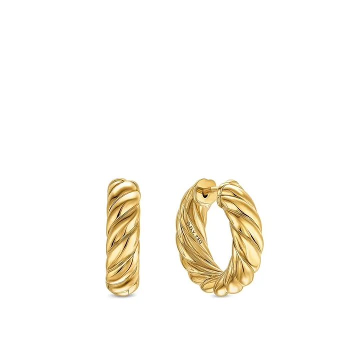 DAVID YURMAN Sculpted Cable Hoop Earrings in 18K Yellow Gold, 18.6mm