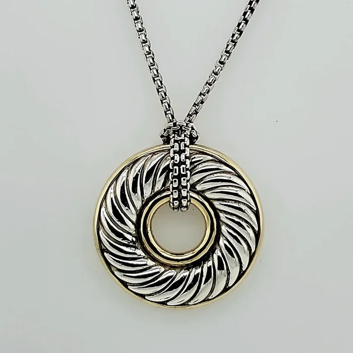 David Yurman Sterling Silverand 18kt Gold Necklace