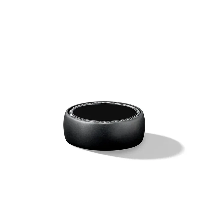 DAVID YURMAN Streamline® Band Ring in Black Titanium, 9mm
