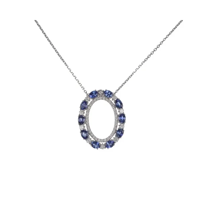 Day 6 – Blue Sapphire Pendant (Blue Sapphire 2.44 cts. White Diamond 0.63 cts.)