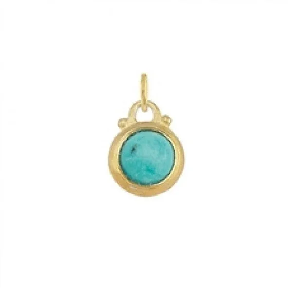 December — Turquoise Birthstone Charm in Gold – FINAL SALE