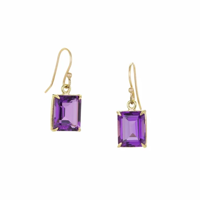 Deep Purple Amethyst Drop Earrings