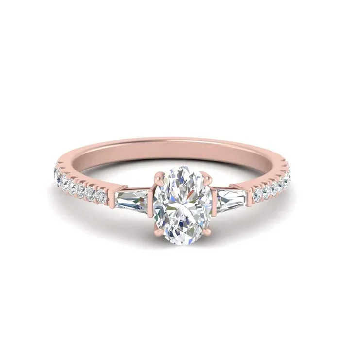Delicate Antique Pave Oval Shaped Diamond Ring