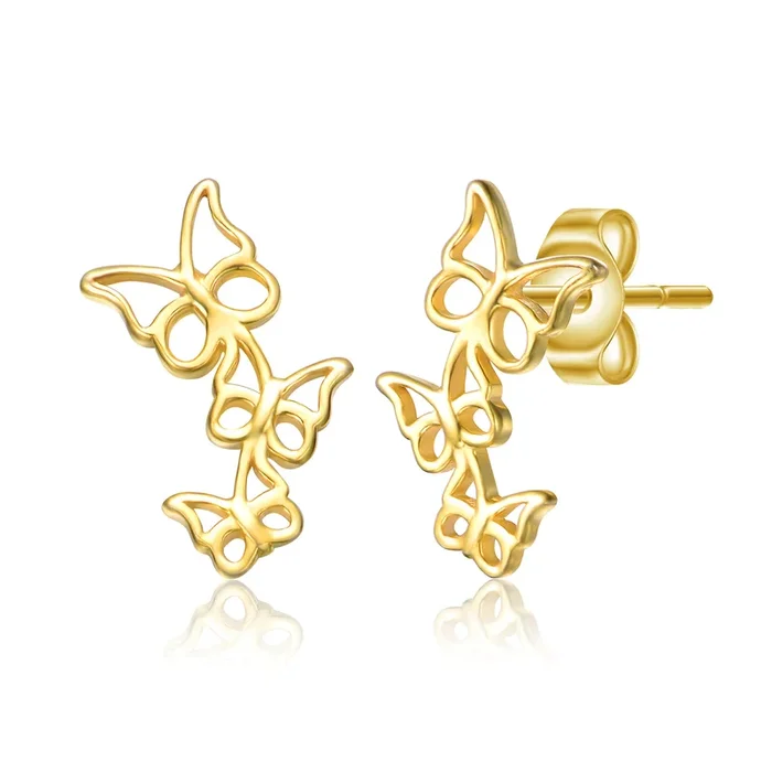 Denise FIligree Butterfly Trio Stud Earrings