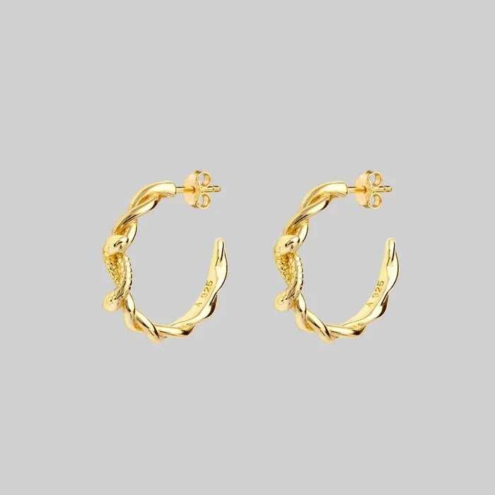 DEVISE. Double Headed Snake Twist Hoop Earrings – Gold