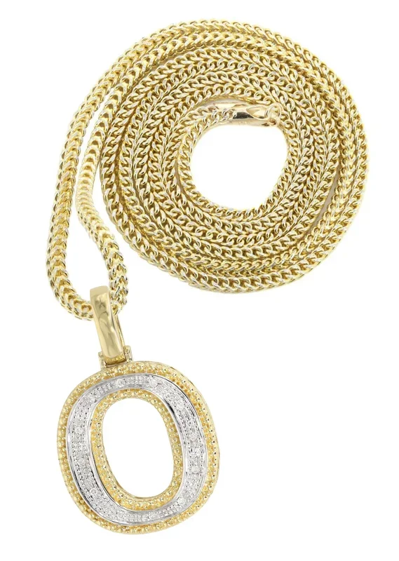Diamond 10K Yellow Gold Letter “O” Necklace | Appx. 13.8 Grams
