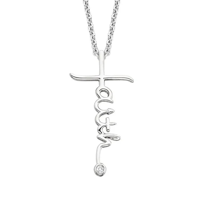 Diamond Accented Faith Necklace