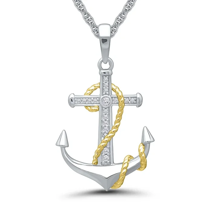 Diamond Anchor Pendant