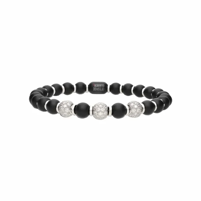 Diamond and Black Ceramic Sfera Bracelet