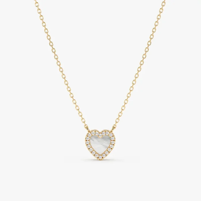 Diamond and Pearl Heart Necklace, Zhuri