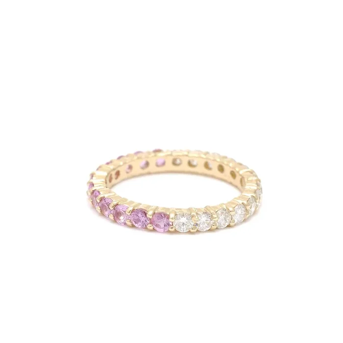 Diamond and Pink Sapphire Eternity Ring