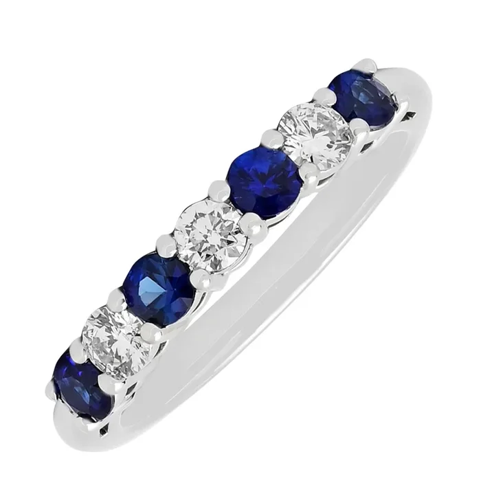 Diamond and Sapphire Band in Platinum (1/3ct tw)