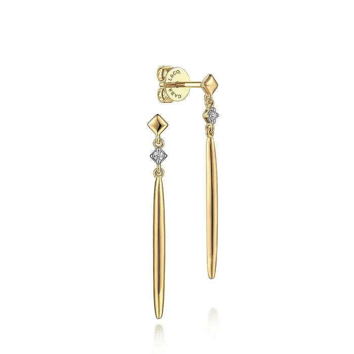 Diamond and Spike Drop Earrings
