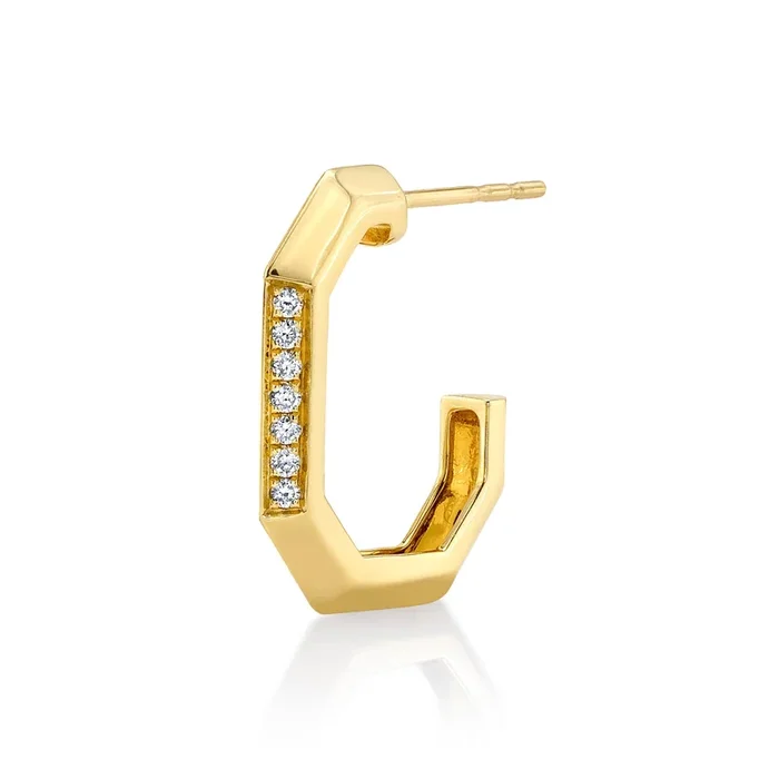Diamond Angular Half-Hoop
