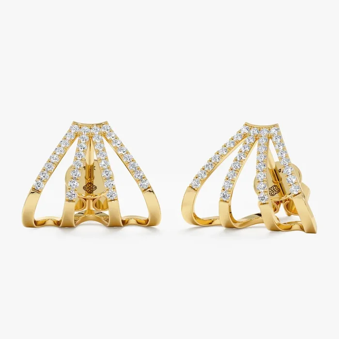 Diamond Arrow Cage Huggies, Justine