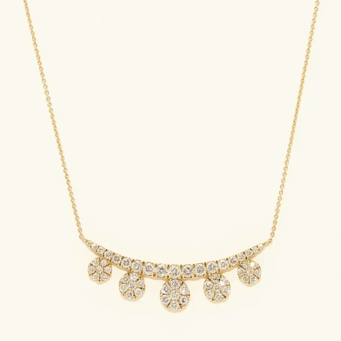 Diamond Bar Halo Necklace in 14kt Yellow Gold (1ct tw)