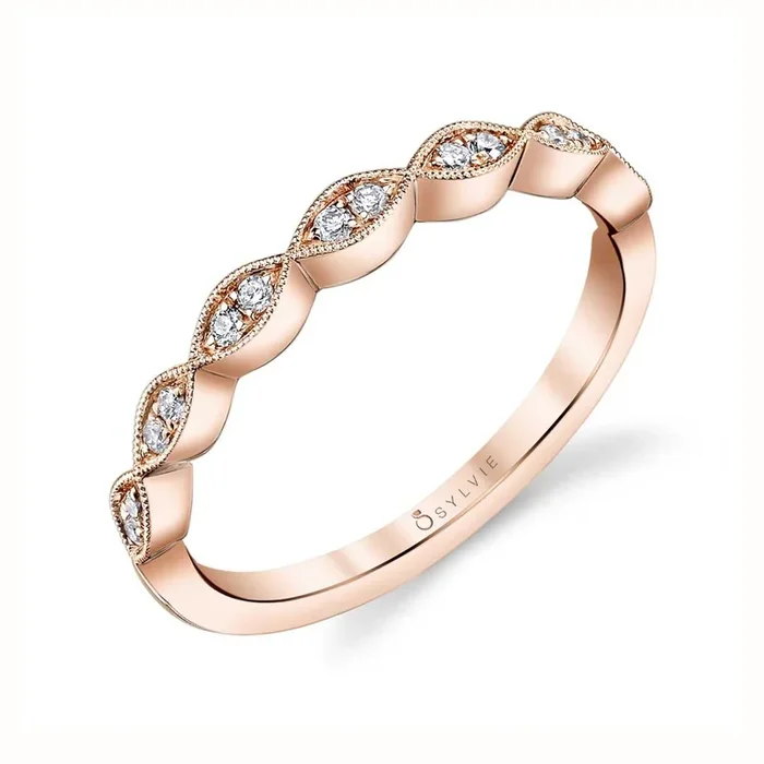 Diamond Beaded Halos Anniversary Band