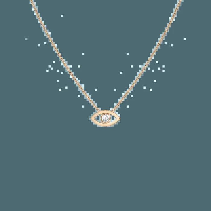 Diamond Bezel Evil Eye Necklace