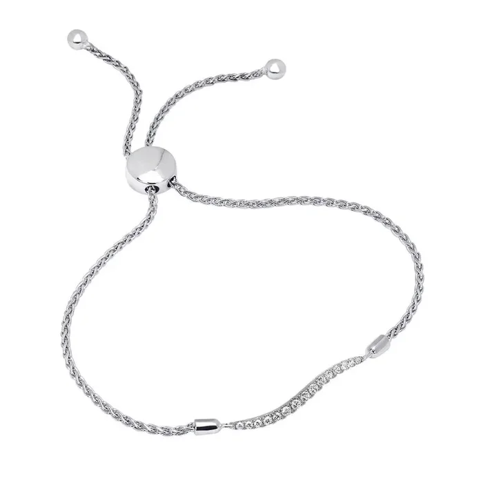Diamond Bolo Bracelet in Sterling Silver (1/5ct tw)