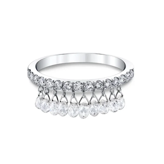 Diamond Briolette Tassel Band – 14K White Gold