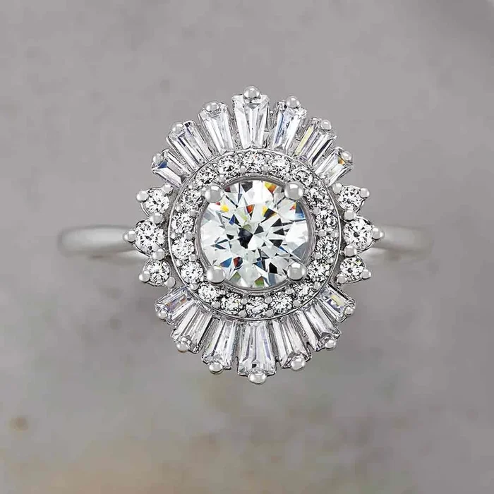 Diamond Burst Engagement Ring
