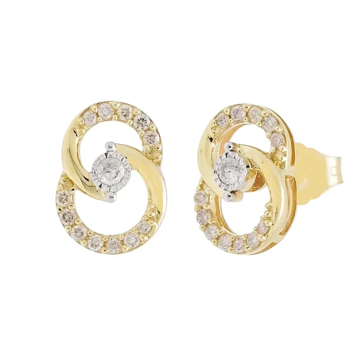 Diamond Circle Earrings in 10kt Yellow Gold (1/4ct tw)