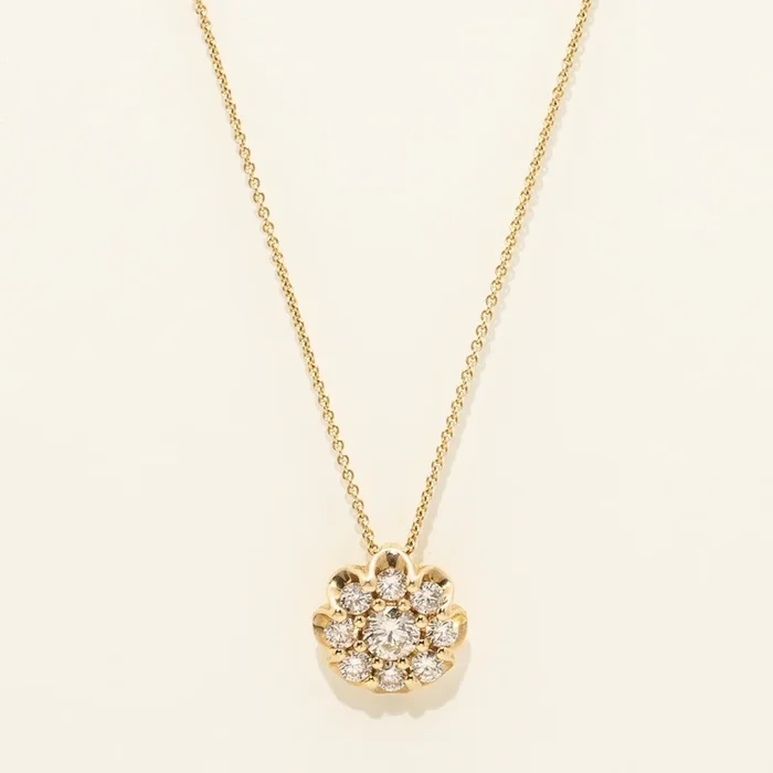 Diamond Cluster Necklace in 14kt Yellow Gold (1/2ct tw)