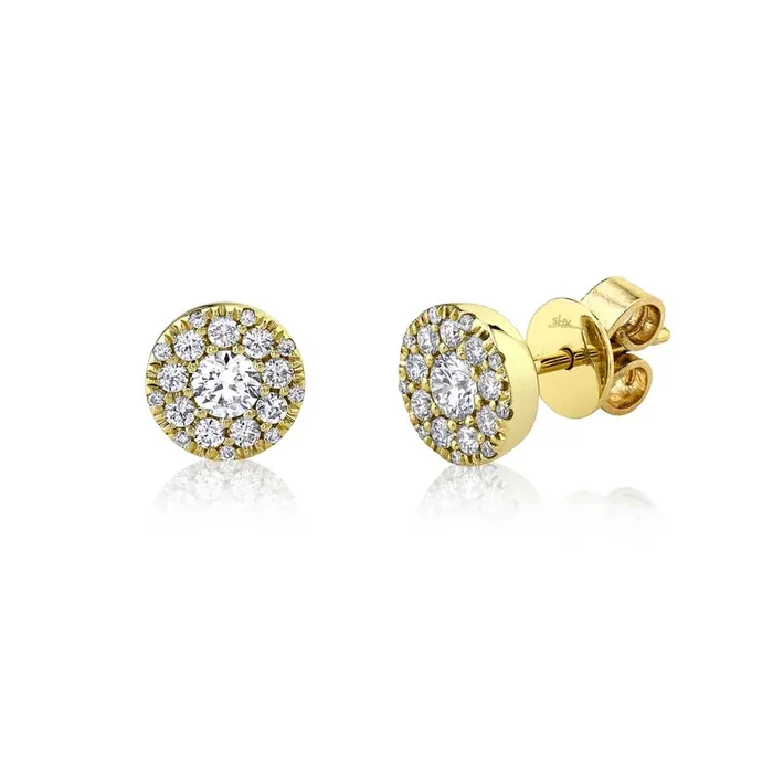 Diamond Cluster Stud Earrings