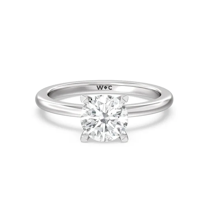 Diamond Collar Fine Line Engagement Ring
