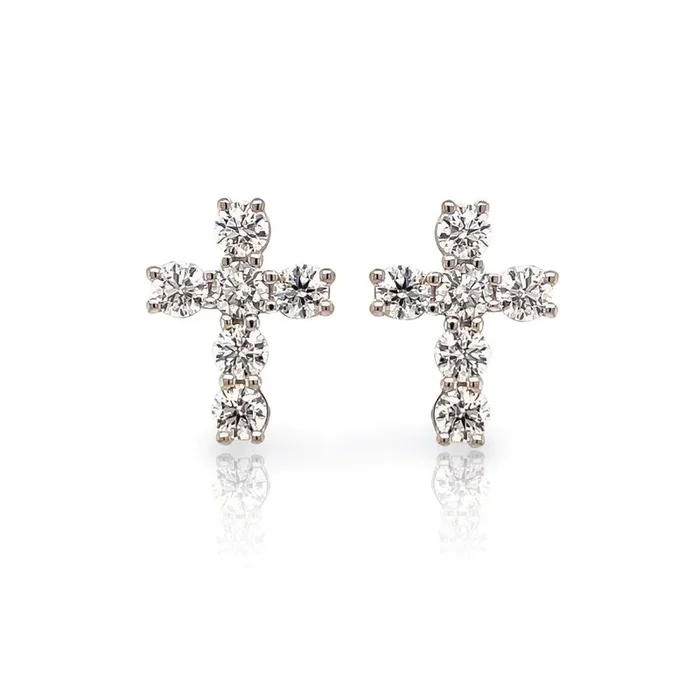 Diamond Cross Earrings