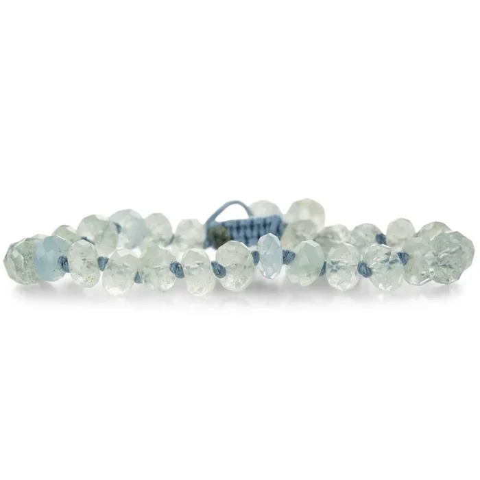 Diamond Cut 8mm Aquamarine Bracelet