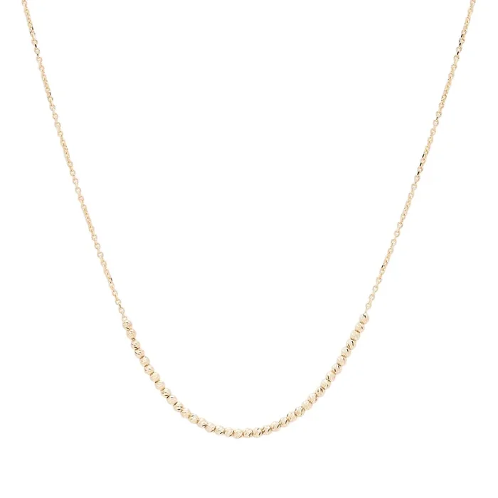 Diamond Cut Bead Necklace in 14kt Yellow Gold