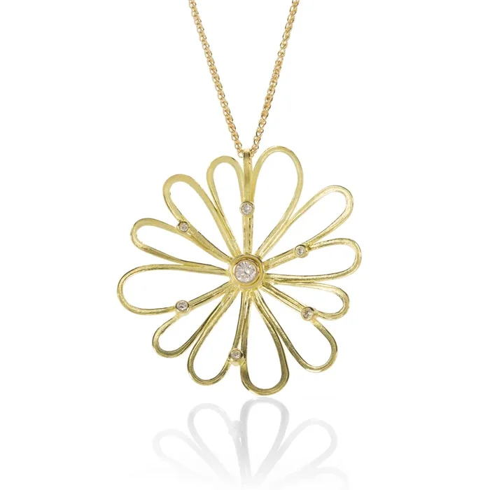 Diamond Daisy Pendant Necklace