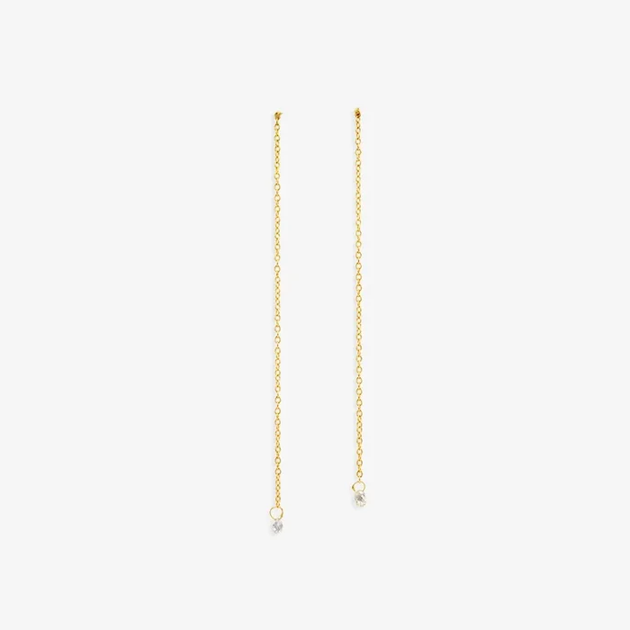 Diamond Drop Earrings 18KY | E4001W