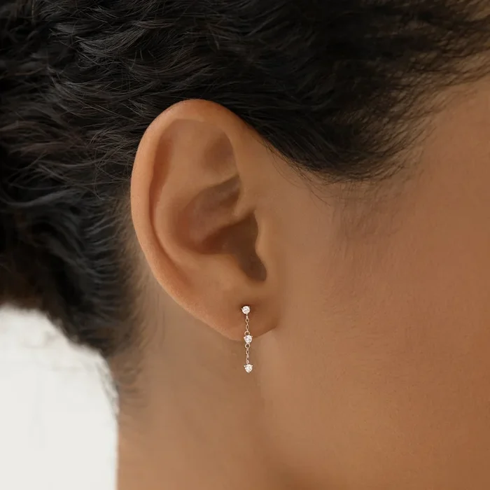 Diamond Drop Earrings White Gold – Alessia