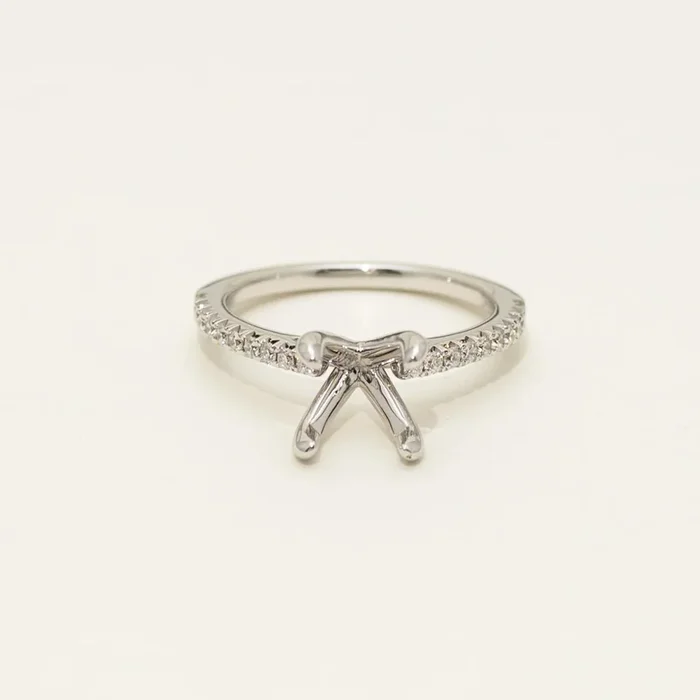 Diamond Engagement Setting in 14kt White Gold (1/4ct tw)