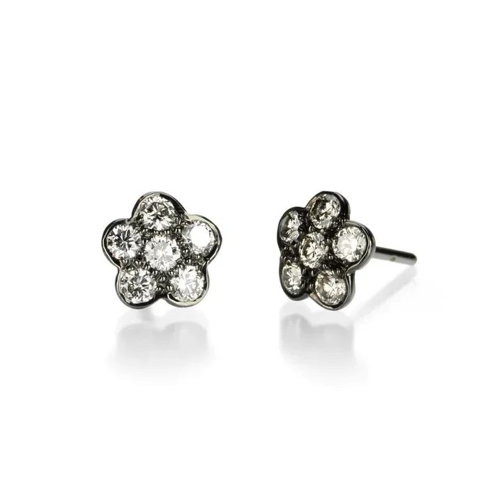 Diamond Flower Studs