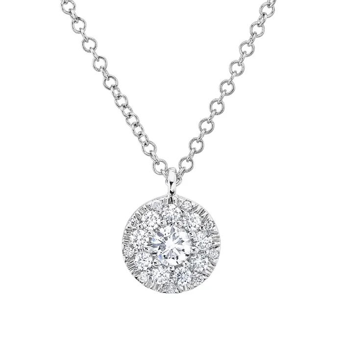 Diamond Halo Cluster Pendant