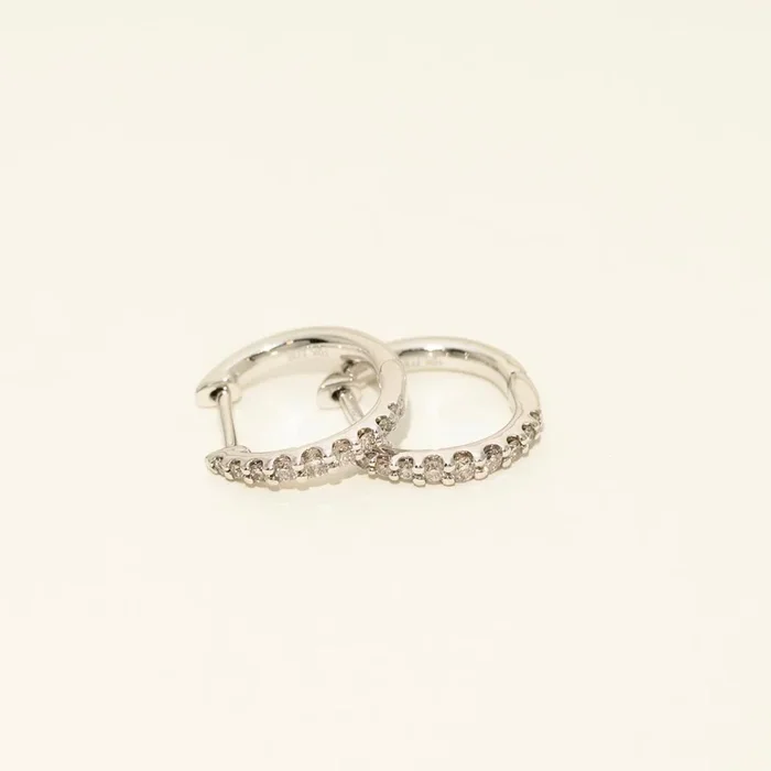 Diamond Hoop Earrings in 10kt White Gold (1/4ct tw)