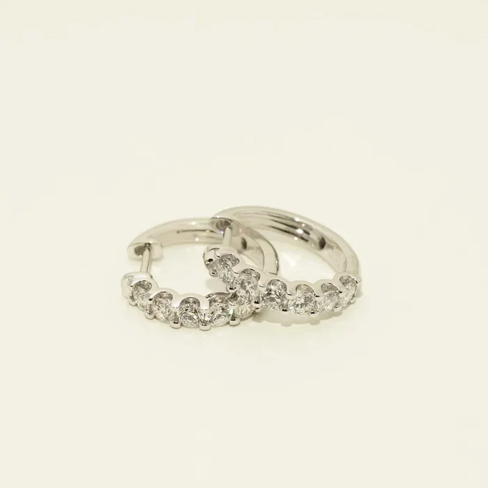 Diamond Hoop Earrings in 14kt White Gold (1 1/2ct tw)
