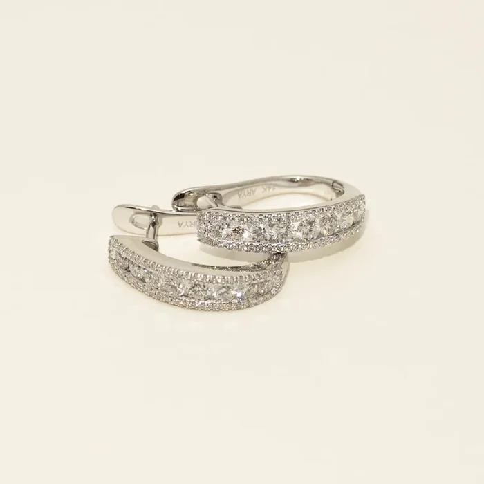 Diamond Hoop Earrings in 14kt White Gold (1 1/4ct tw)