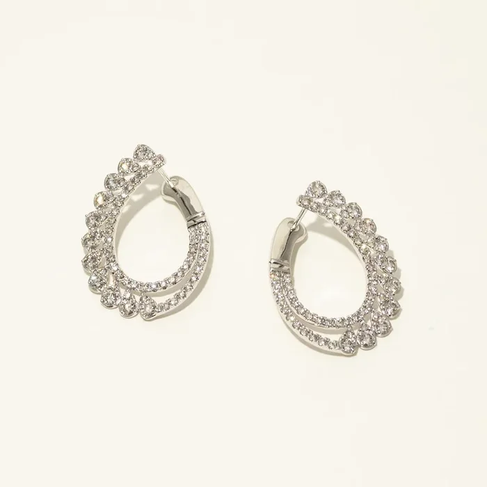 Diamond Hoop Earrings in 14kt White Gold (2ct tw)