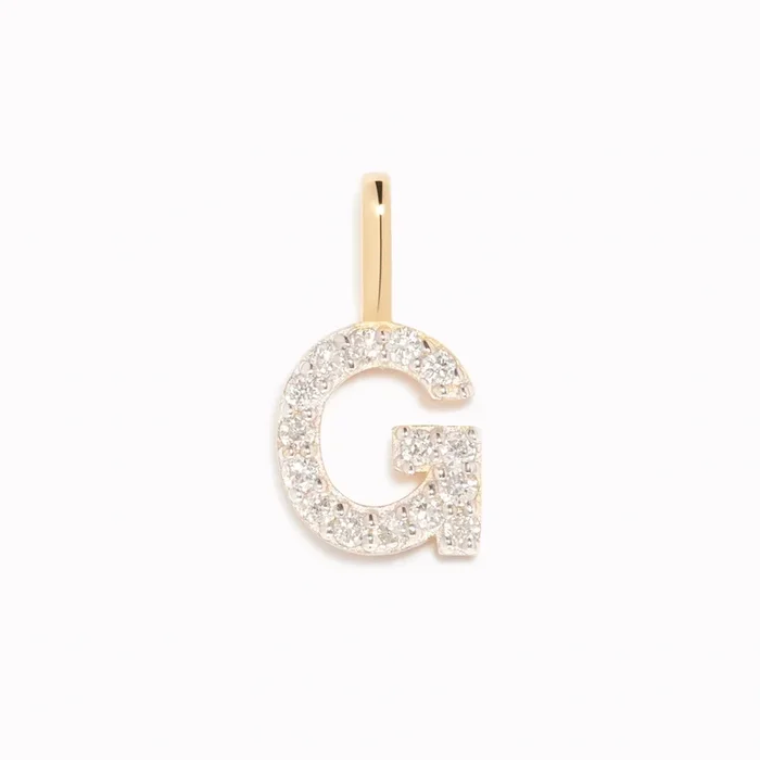 Diamond Initial Pendant 14k Gold – G