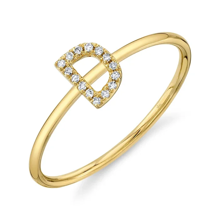 Diamond Initial Ring – D
