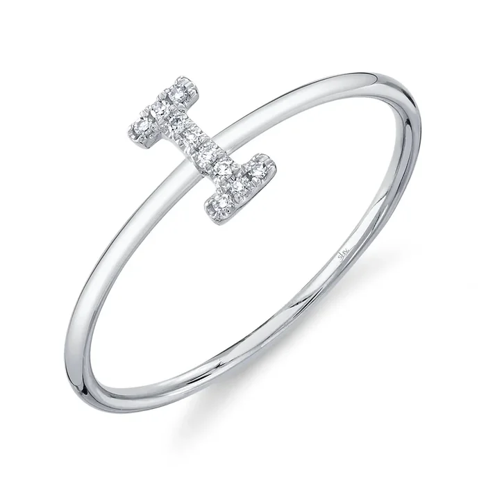 Diamond Initial Ring – I