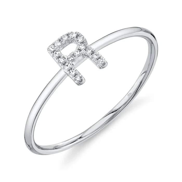 Diamond Initial Ring – R