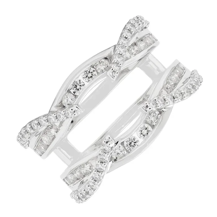 Diamond Insert Wedding Band in 14kt White Gold (1ct tw)